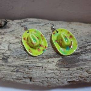 Boucles d'oreilles chapeau - Élégance en Céramique