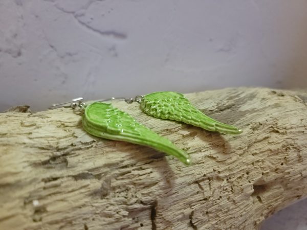 Boucles d’oreilles Ailes d’Ange - Céramique Artisanale – Image 3