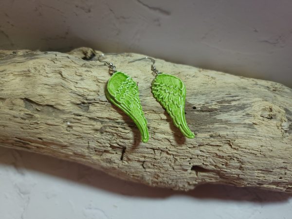 Boucles d’oreilles Ailes d’Ange - Céramique Artisanale – Image 4