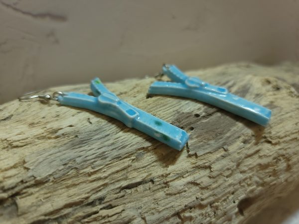 Boucles d'oreilles "Zip & Chic" en Céramique – Image 2