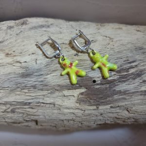 Boucles d'oreilles fantaisie en céramique - petit personnage